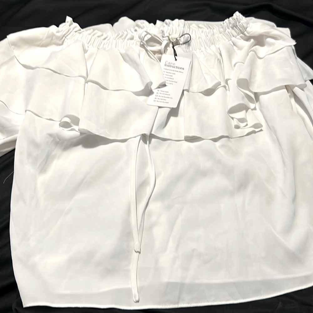Ruffle white blouse